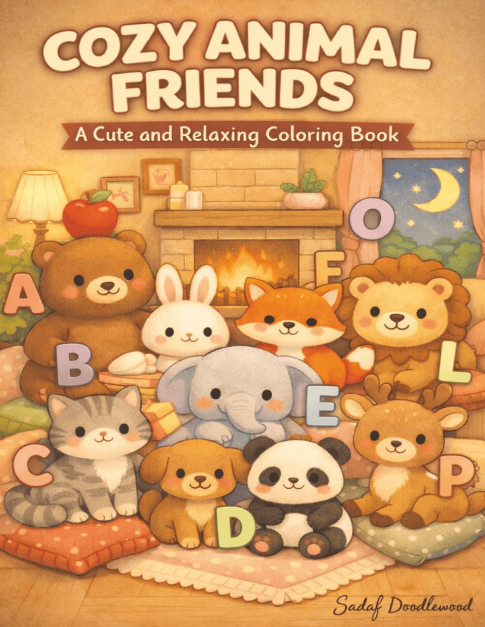 COZY ANIMAL FRIENDS: A Cute and Relaxing Coloring Book of Adorable Animals for Preschool Children Ages 3-5, or Kids and Adults