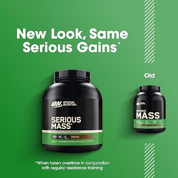 Optimum Nutrition Serious Mass, Weight Gainer Protein Powder, Mass Gainer, Vitamin C and Zinc for Immune Support, Creatine, Chocolate, 6 Pound (Packaging May Vary)