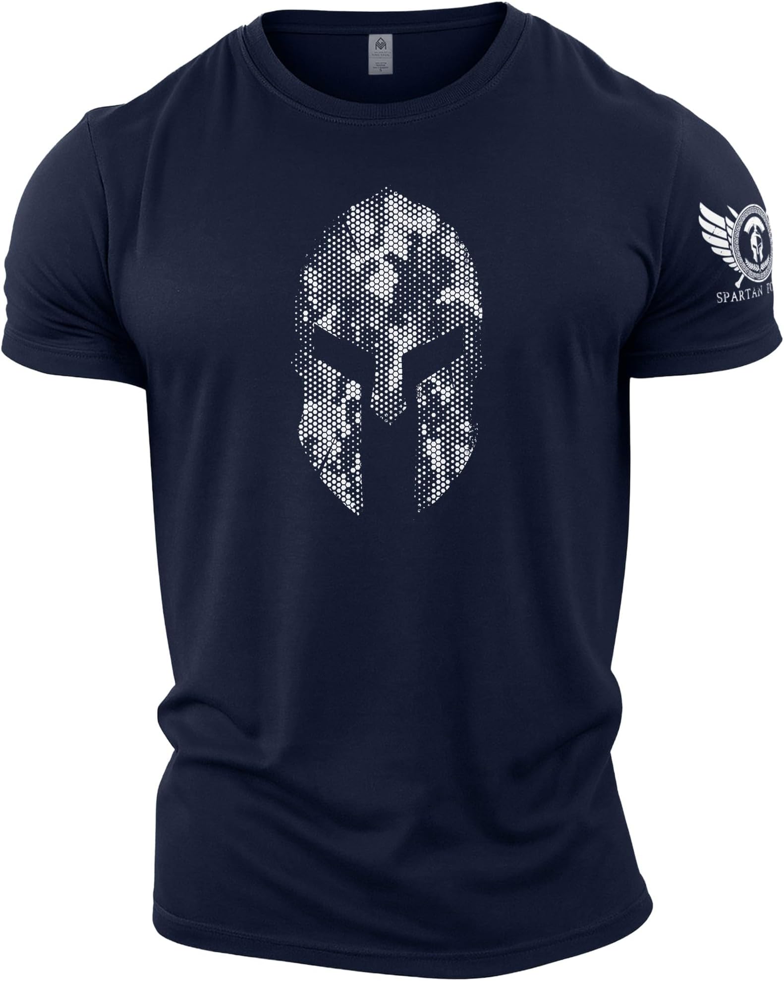 Spartan Helmet Hex Camo - Spartan Forged - Men's Gym T-Shirt - Bodybuilding Workout Top
