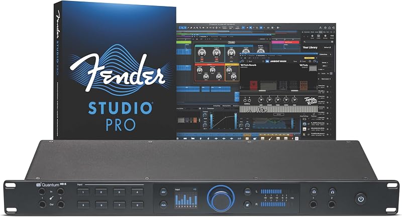 PreSonus Quantum HD 8 26 x 30, 32 bits / 192 kHz Interfaz de audio USB-C con software Fender Studio Pro | Interfaz de audio USB-C de 32 bits con preamplificadores MAX-HD y rango dinámico de 124 dB para grabación, reamplificación y producción.