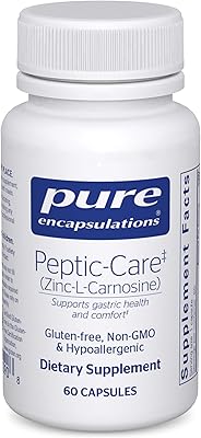 Pure Encapsulations Peptic-Care - Zinc-L-Carnosine - Gut Health & Antioxidant Supplement - Supports Gastric Health - Vegan & Gluten-Free - 60 Capsules