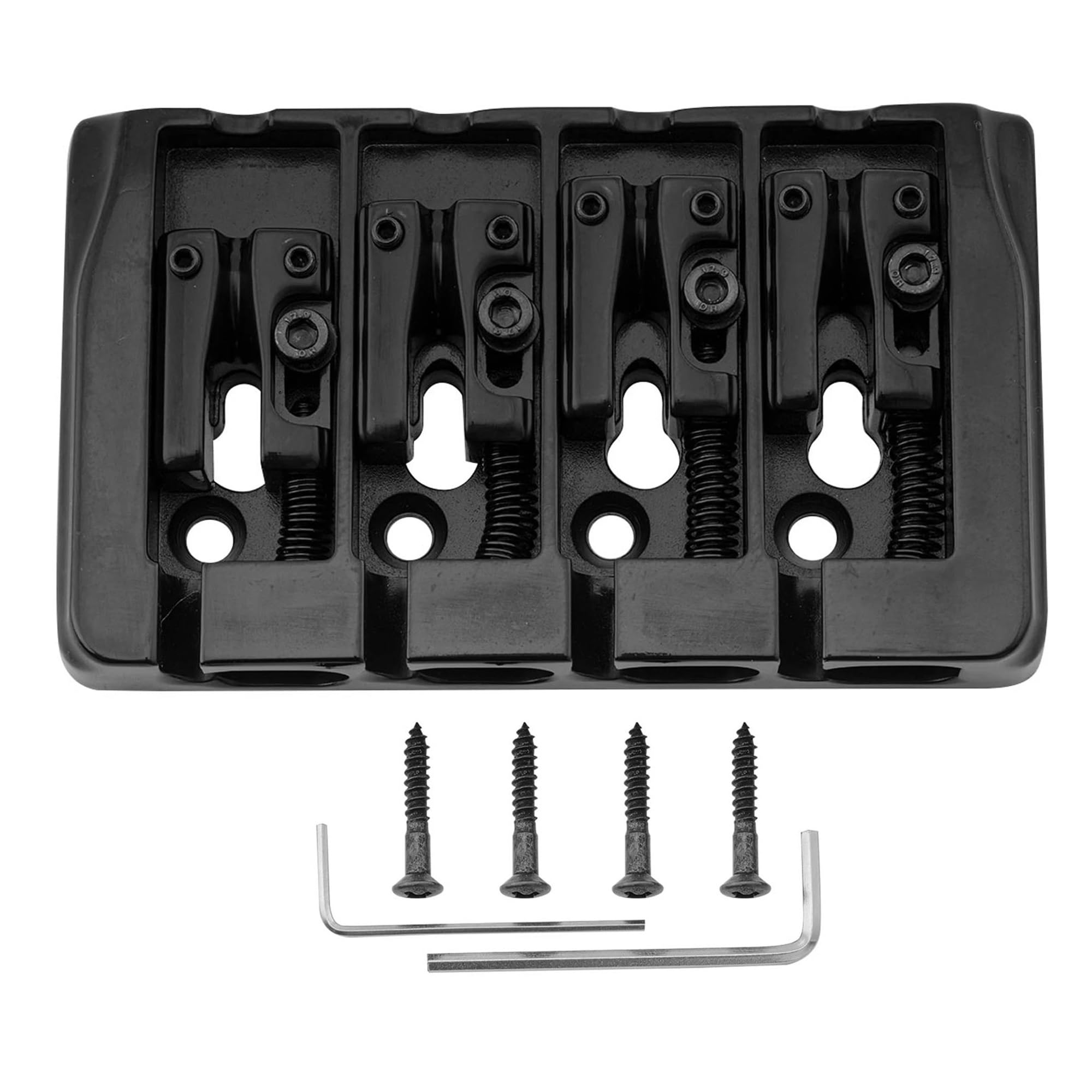 Accesorios Profesionales Puente Para Bajo De 4 Cuerdas De Zinc Duro Con Bloqueo De 19 Mm Puente De Guitarra Profesional(Bk)