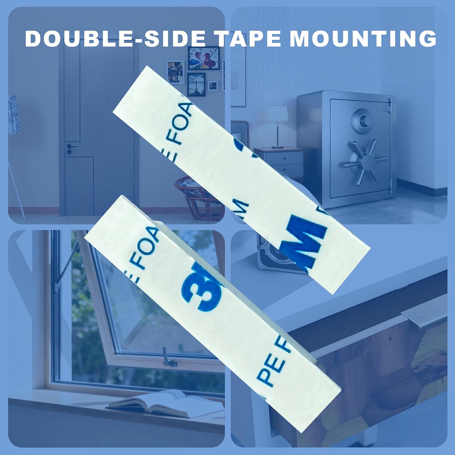 Double-sided adhesive tape for mounting magnetic contacts