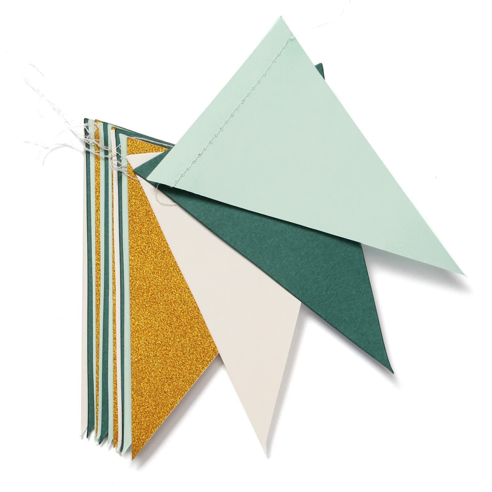 Bandierine triangolari di carta glitterate, per compleanno, laurea, festa del papà, matrimoni, baby shower, feste, 2024, colore nero, bianco, argento, confezione da 2 Lasting Surprise
