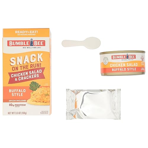 Vista 8 de Bumble Bee Snack On The Run - Kit de ensalada de pollo con galletas saladas, 3.5 onzas, lista para comer, cuchara incluida, aperitivo proteico