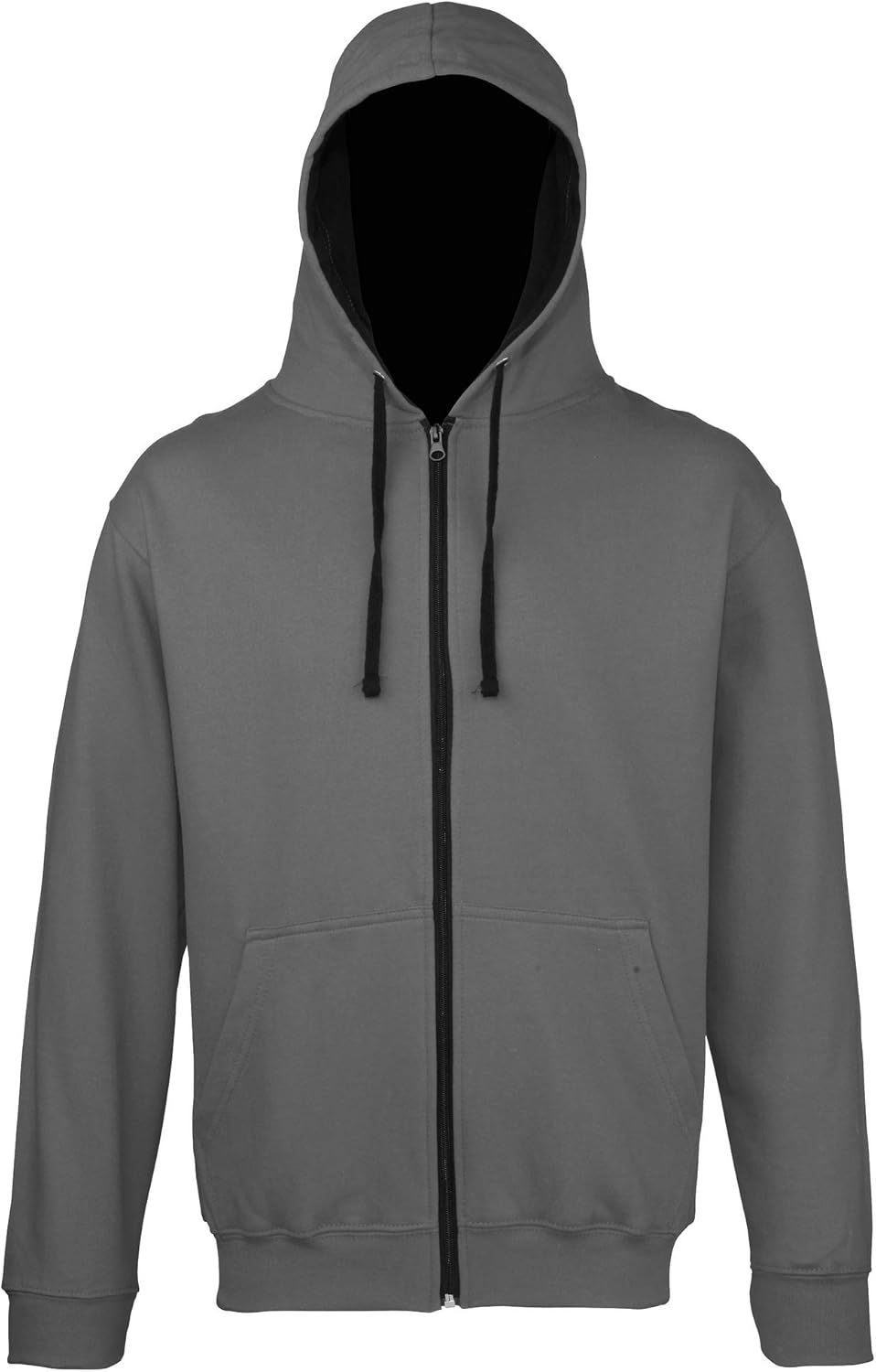 Awdis Mens Varsity Hooded Sweatshirt/Hoodie/Zoodie (L) (Fire Red/Jet Black)