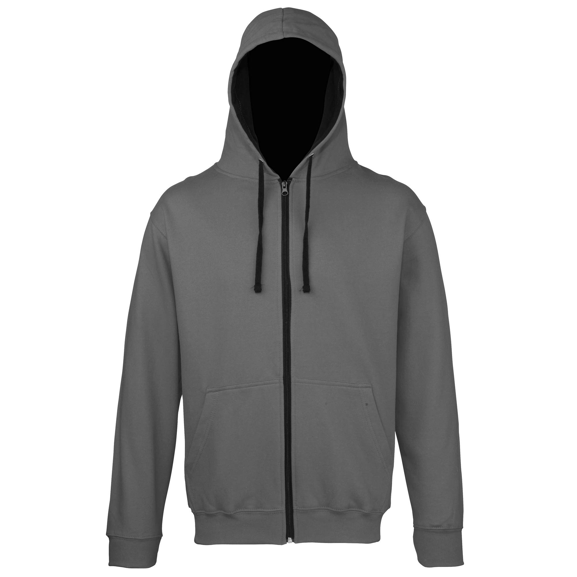 AWDis Just Hoods JH053 Unisex Varsity Zoodie - Charcoal/Jet Black - L