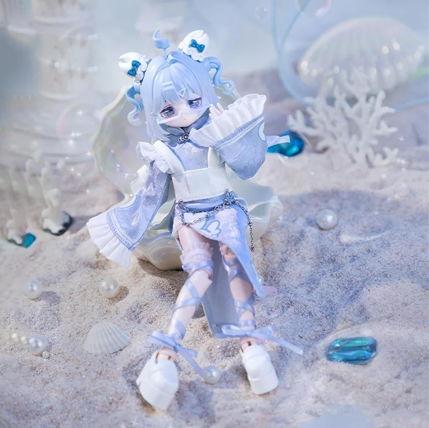 BEEMAI Minty Ocean Gem Series Single Box (Contains 1 Figure), 1/8 BJD Blind Box Cute Figures Collectibles Birthday Gift