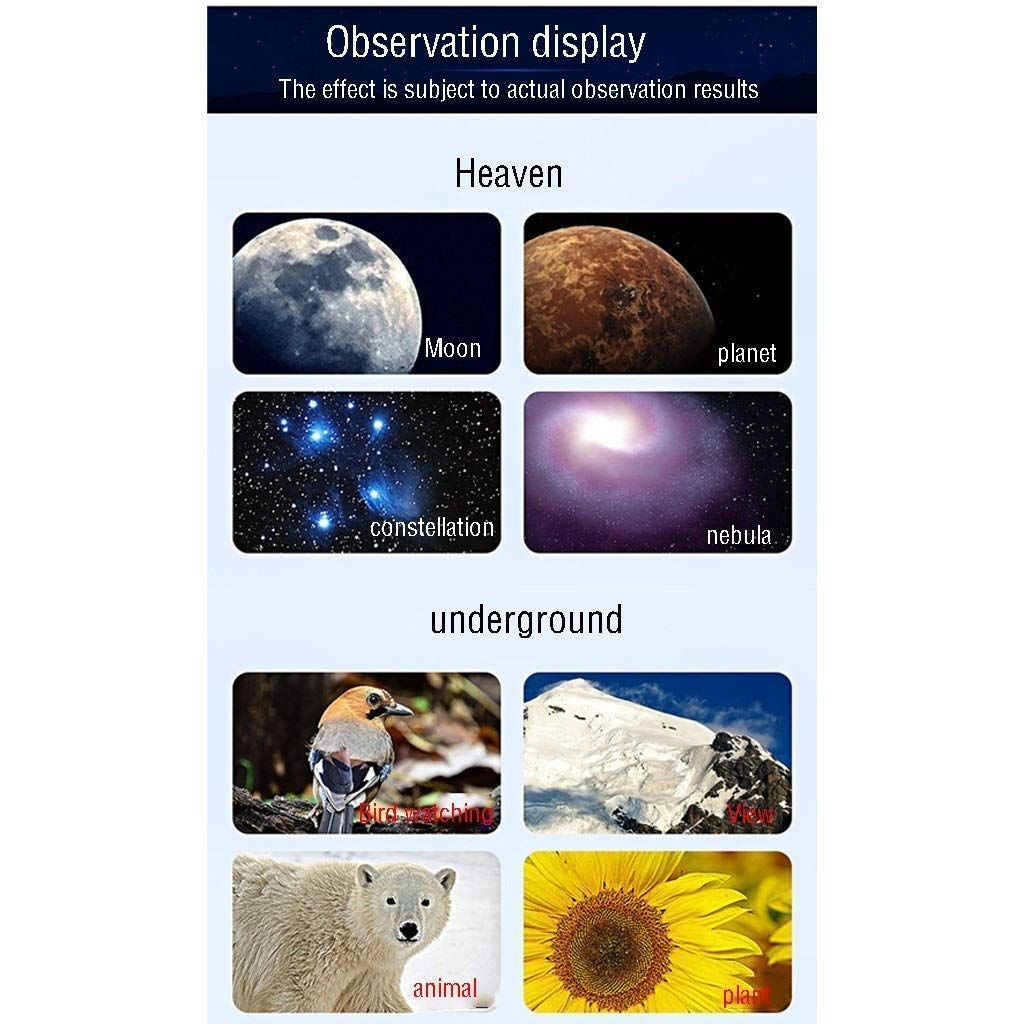 Télescopes Ultra HD pour débutants en Astronomie, télescope astronomique réfracteur à Monture de Calibre 50-100 mm pour, télescope de Voyage avec trépied, Sac de Transport et oculaire HD, doubleme