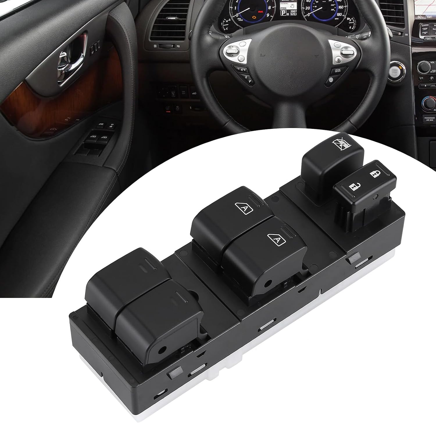Main Power Window Master Switch for Infiniti FX35 FX37 FX50 QX70 2009-2017 2010 2011 2012 2013 2014 2015 2016 (OE: 25401-1CA6A)