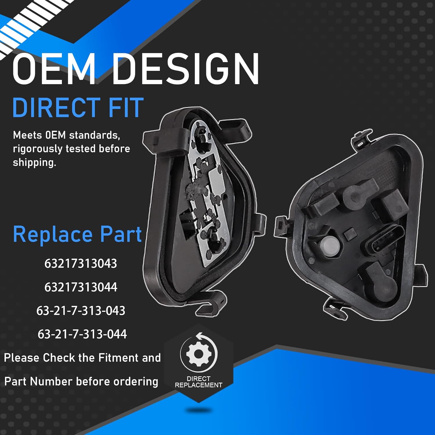 63217313043 1 Pair Tail Light Bulb Socket Panel & Plug Connector & Six Bulbs Compatible With 2012-2015 BMW 3-Series 320i 328i 335i 328d Rear Light Lamp Repair Board Kit Replaces 63217313044