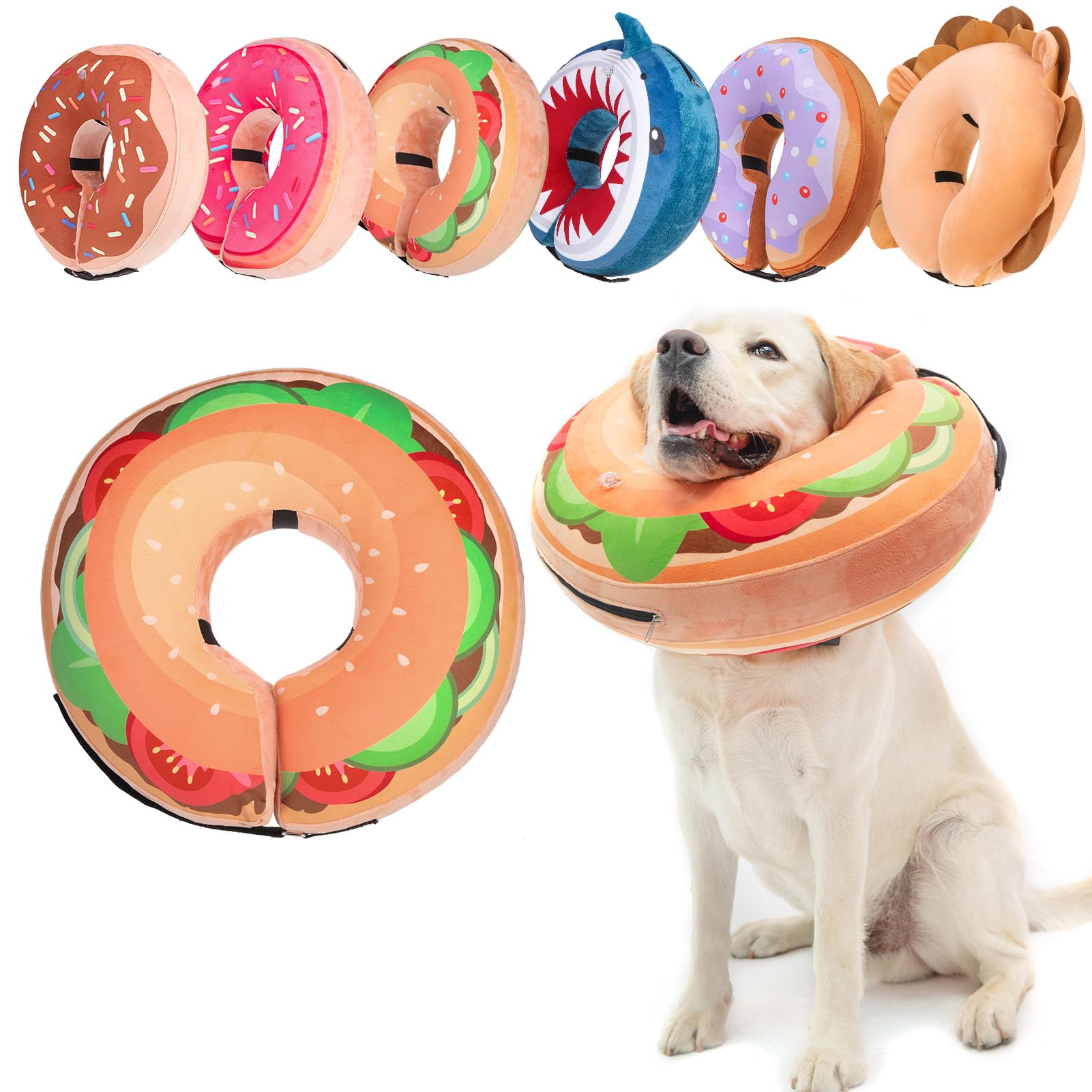 Collier de cône pour chien BEAUTYZOO et chat, donut gonflable souple après chirurgie