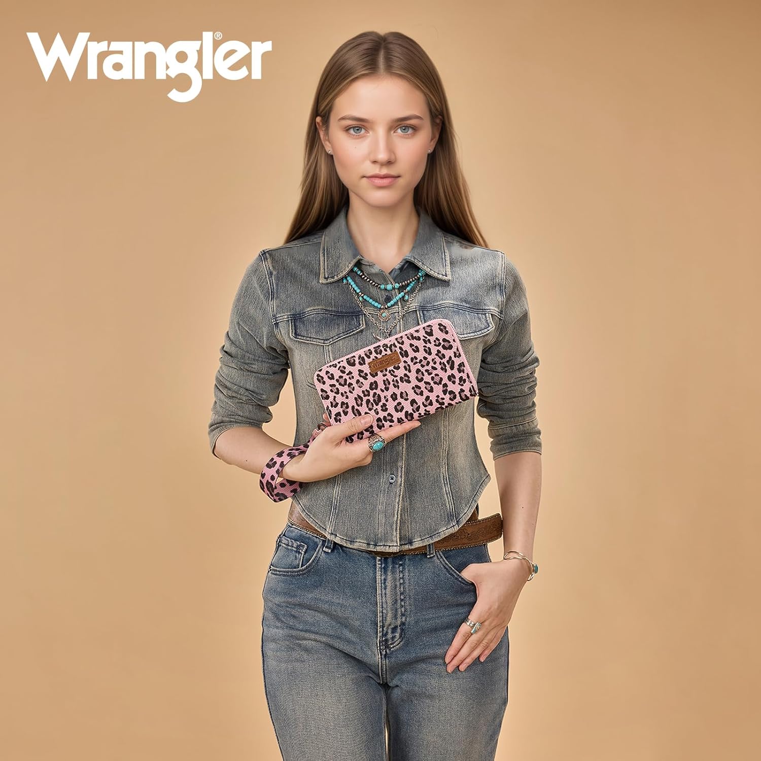 X Wrangler Wristlet Western Wallet Boho Aztec Credit Card Holder for Women - Image 5