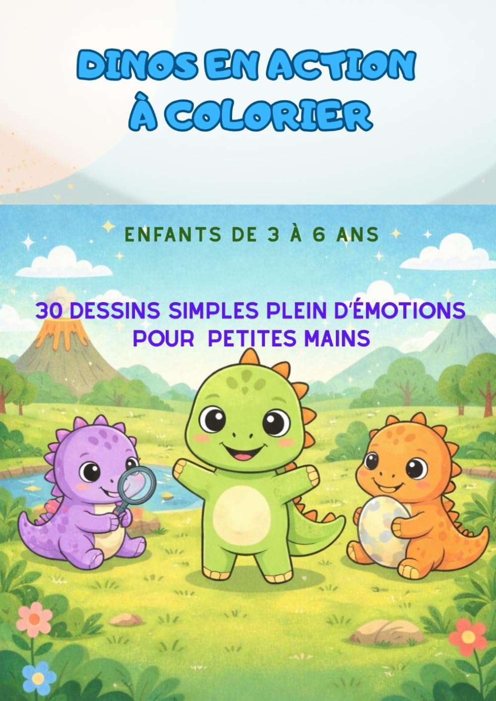 Les dinosaures en action: Livre de coloriage pour enfants de 3 à 6 ans (coloriage en détente)