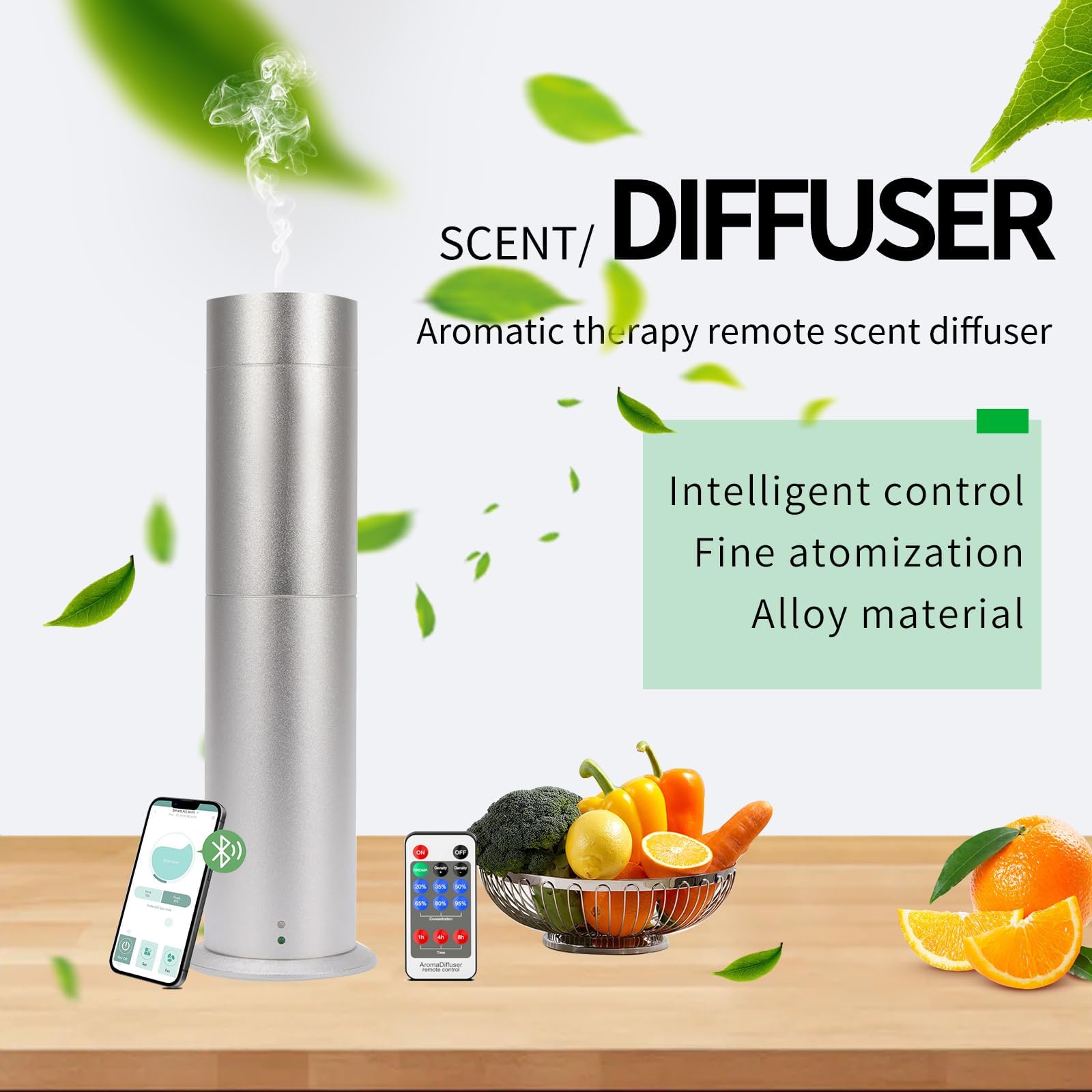 Macchina per l'aria profumata intelligente, diffusore di oli essenziali da 120 ml, diffusore di profumo portatile per aromaterapia per la casa, grandi stanze di hotel, spa, ufficio, copertura di 2000