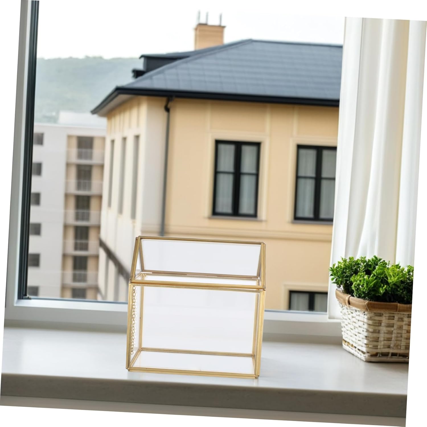 House Terrarium Enchanting Miniature Planter for Indoor Tabletop Greenhouse Succulent Container with Lid for Moss Gardens and Wedding DIY Decor