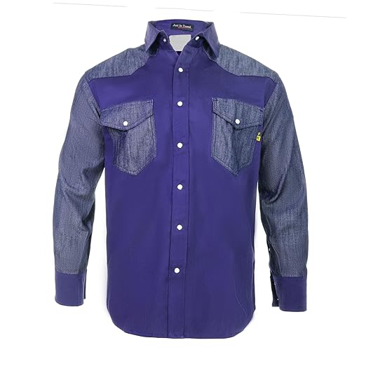 Just In Trend Flame Resistant FR Shirt - 88/12 - Western Style - Two Tone