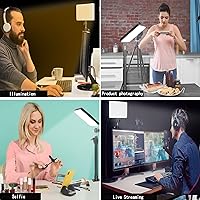 Vista 5 de LED Desk Bi-Color Video Light, Key Light with C-Clamp Stand, 2700K-5700K Dimmable, Wireless Remote, Studio Photography Lighting