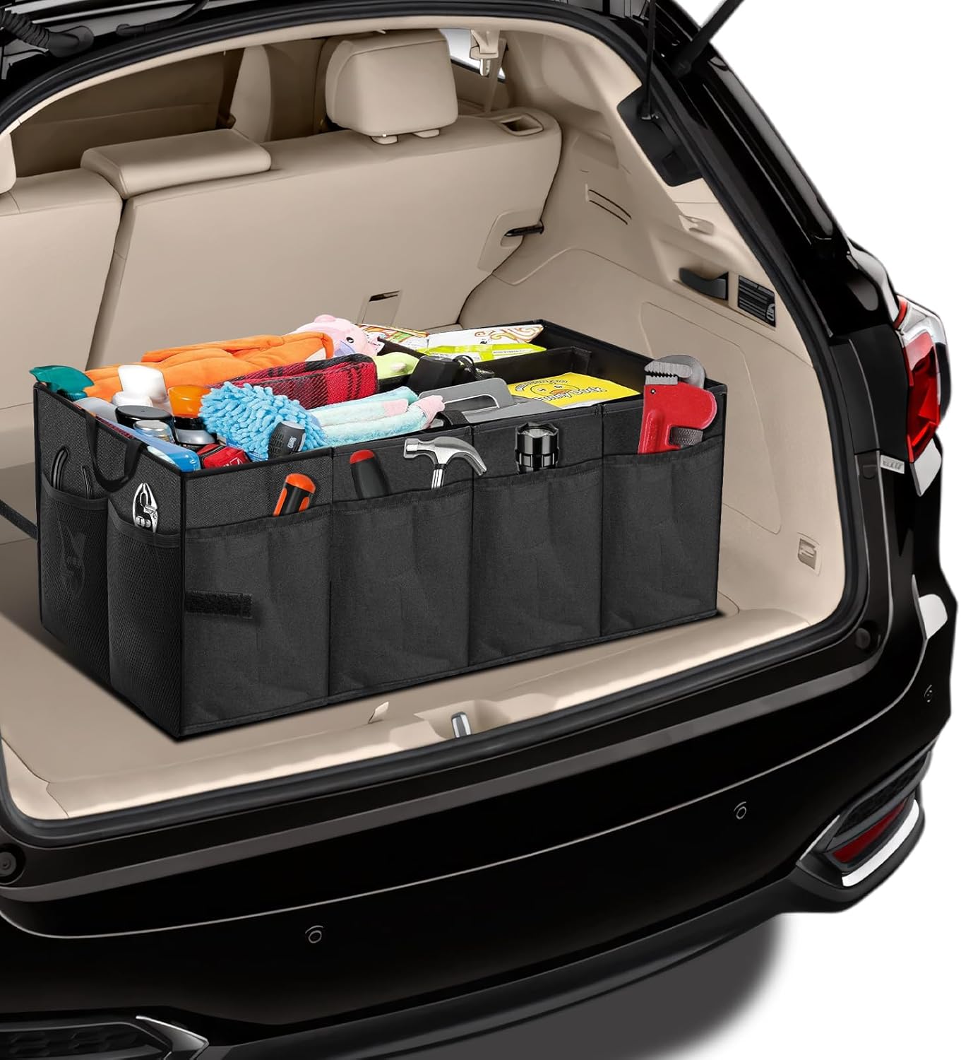 ElekTonny Car Trunk Organize,Collapsible Multi Compartment