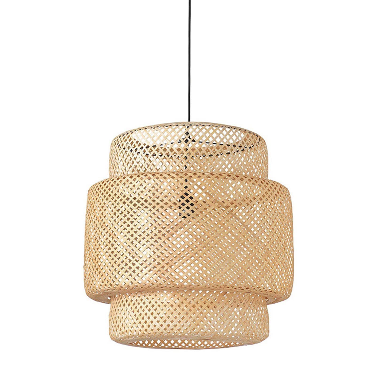 Lustre en bambou en matériau naturel et tressage artisanal d'exception