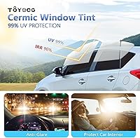 Vista 3 de Película de tinte de ventana para automóviles, tintes de cerámica para ventanas, bloquea el 99% de los rayos UV e IR, película antirreflejos
