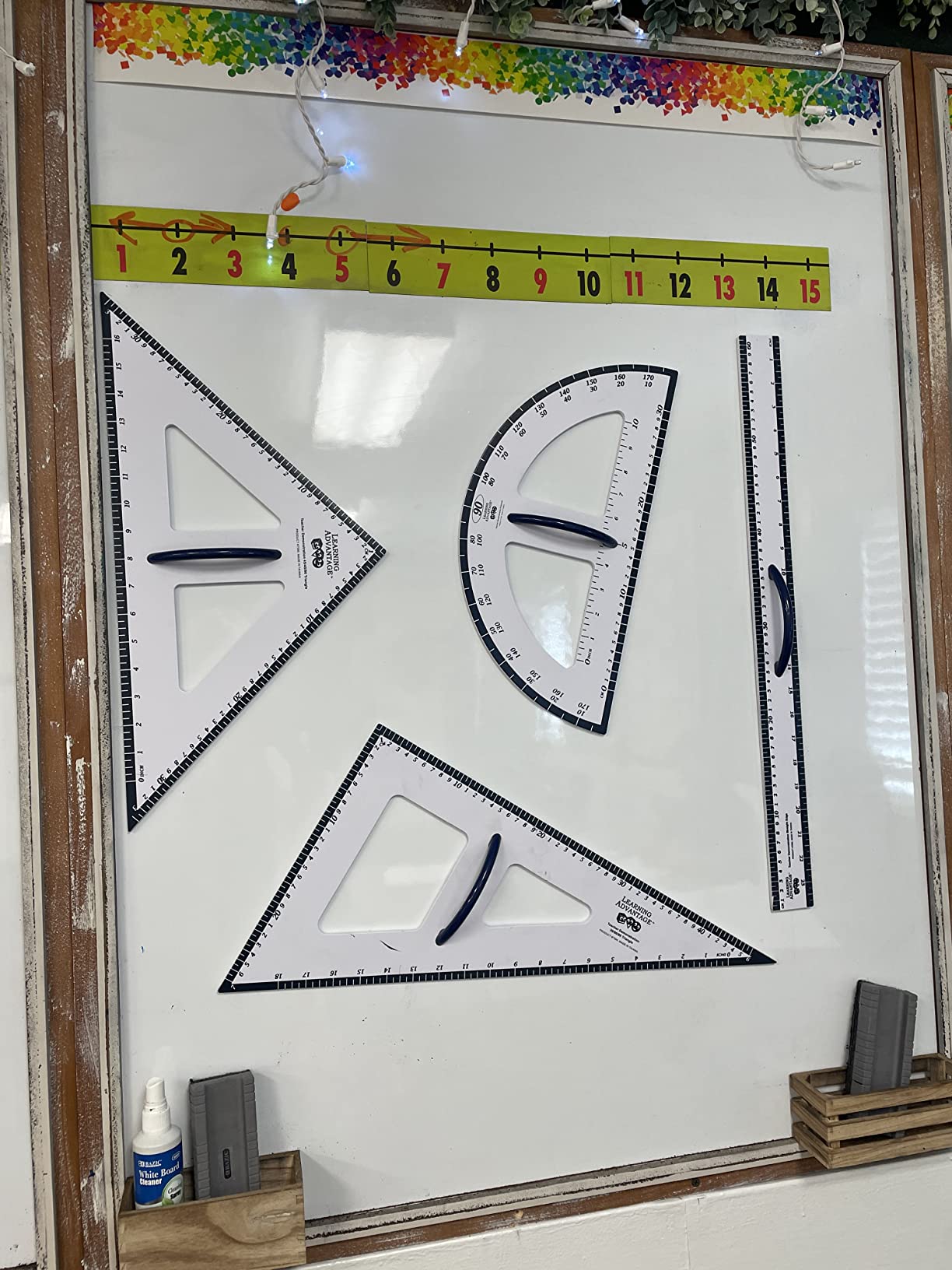 LEARNING ADVANTAGE Magnetic Ruler, 24in - Dry Erase Straight Edge ...