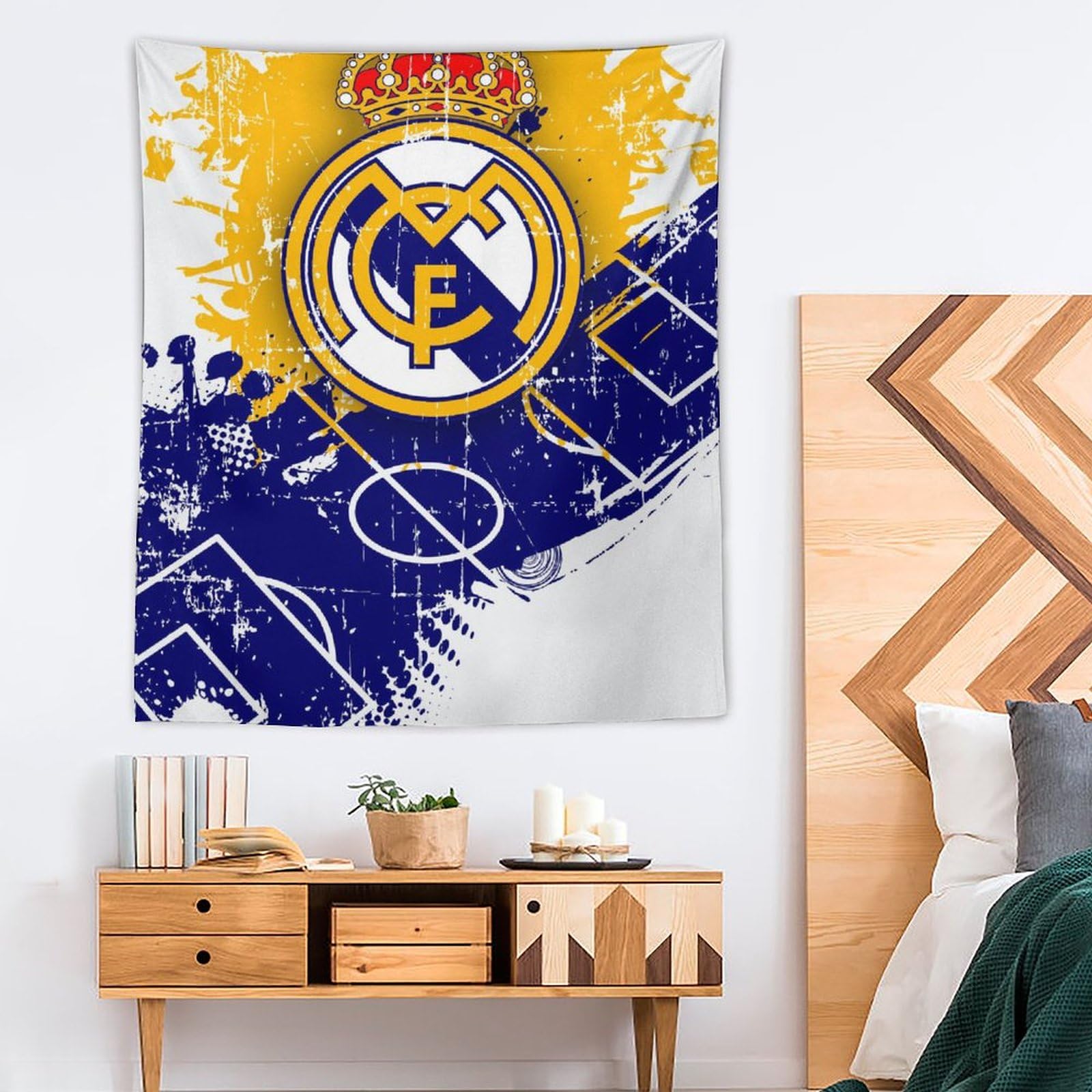 レアル・マドリード ロゴアート 木製フレーム付 ハンドメイド レアル・マドリード ロゴアート 木製フレーム付 ハンドメイド Amazon