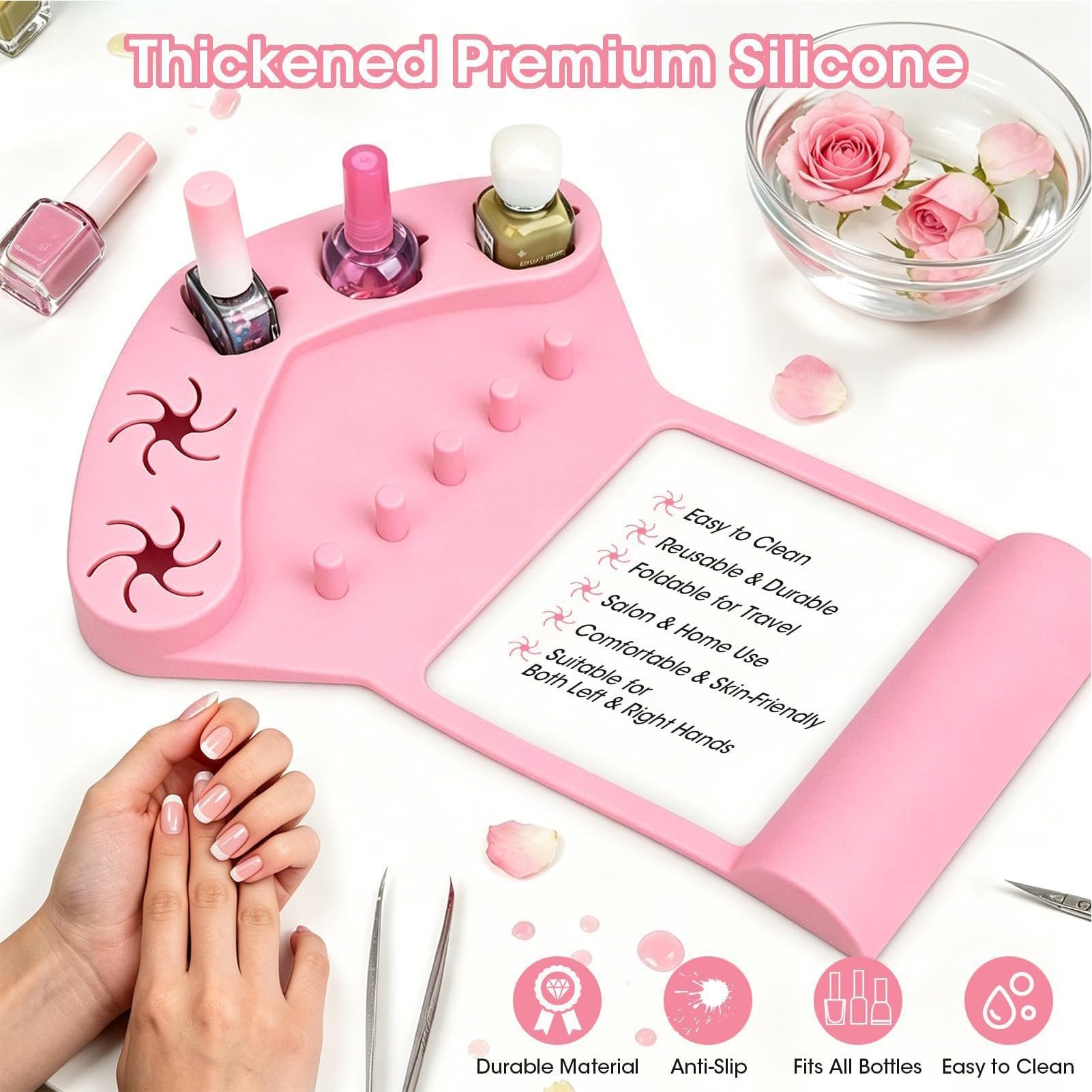 Silikonowa Podpórka Pod Dłoń Silikonowy rozdzielacz palców i na klej | Podkładka Pod Ramię Do Manicure Do dekoracji, ćwiczeń, akcesoriów, pedicure, salonu, domu, stołu, sztuki i