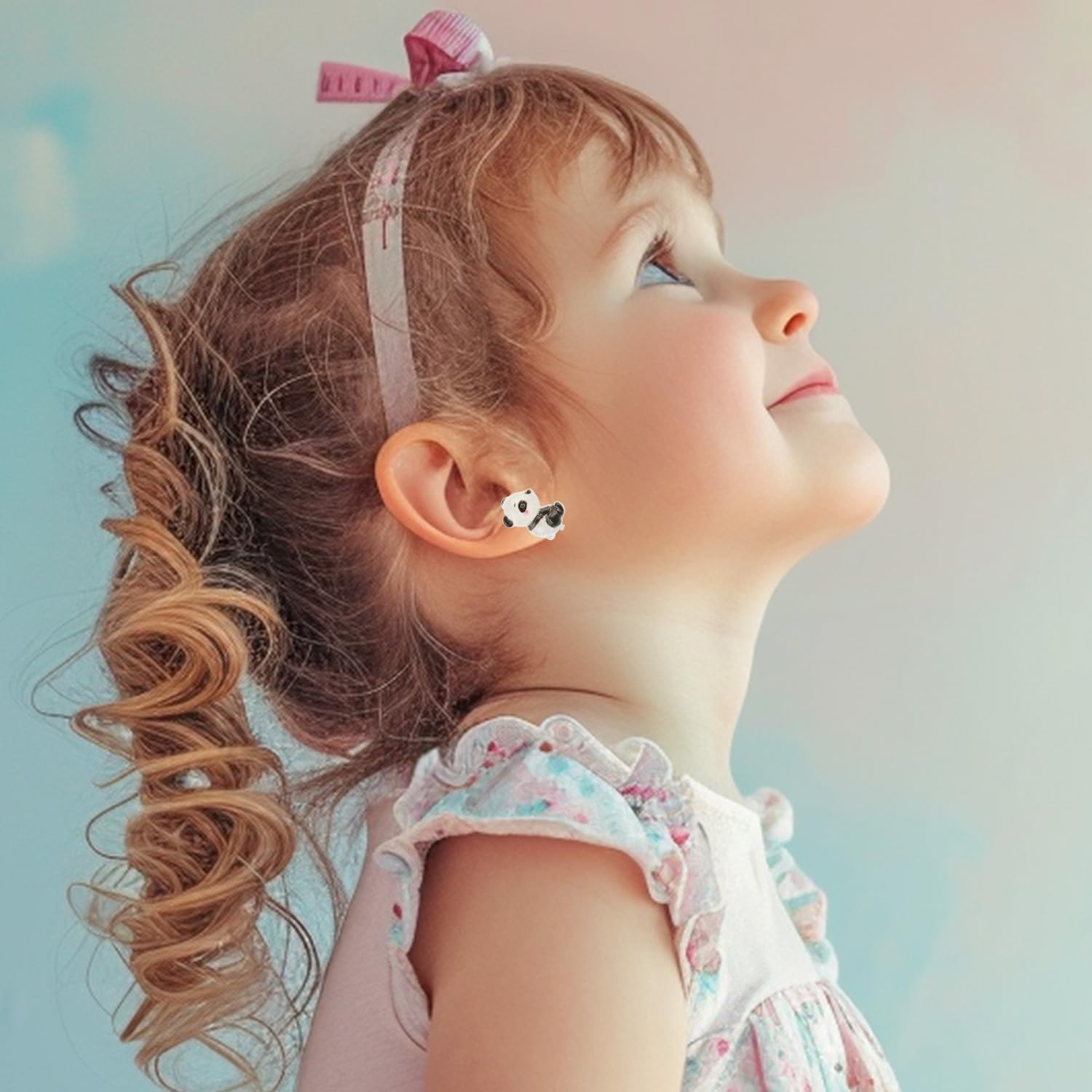 9 Pairs Kids Clip on Earrings, Girl Clip on Earrings Children's Non Perforated Ear Set Dress up Princess Jewelry Accessories Princess for Girls (Cute Animals) - Image 4