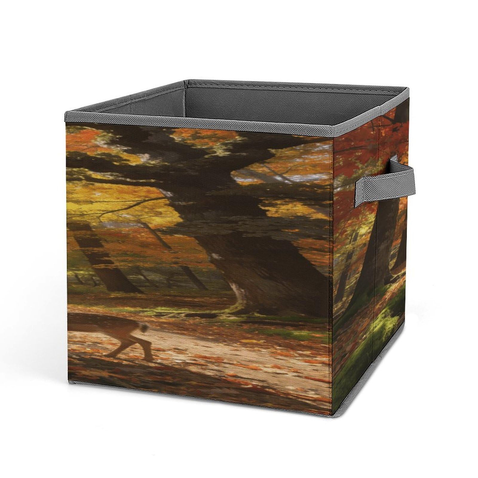 VstaDank Beautiful Natural Scenery Storage Bin Collapsible Storage Cubes Organizer Oxford Cloth Storage Box with Dual Handles Large Stackable Closet Storage Bins for Sheets Hat Sweater