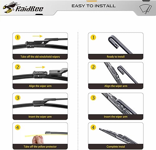 Miniatura 5 de Juego de 3 limpiaparabrisas de 26 + 14 pulgadas con limpiaparabrisas trasero de 10 pulgadas para Chevy Trax 2013, 2014, 2015, 2016, 2017, 2018,