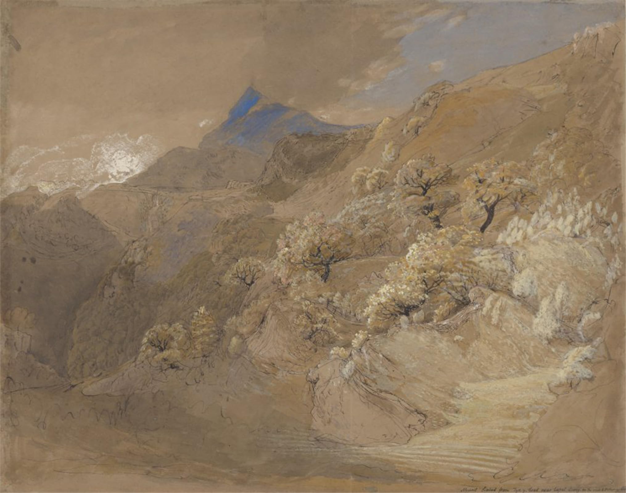 Cuadro abstracto de Mount Siabod para transformar la decoración de tu dormitorio en un oasis 5