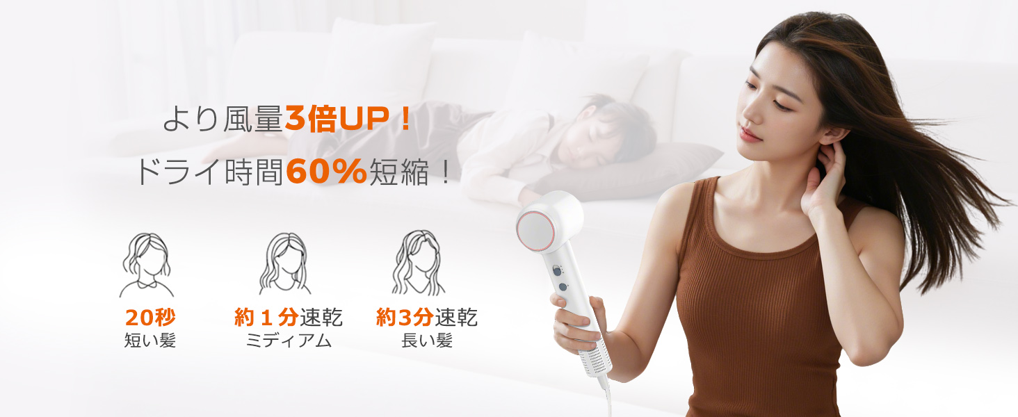 Amazon | ドライヤー 大風量 20S 速乾 ヘアドライヤー 【3億マイナス