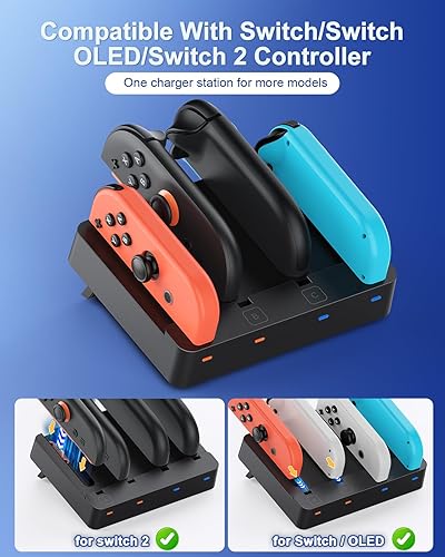 Miniatura 2 de Controller Charger for Nintendo Switch 2 2025 and Switch 1, Horizontal Charging Dock Station for Joy con and for Joycon 2 Accessories with Foldable