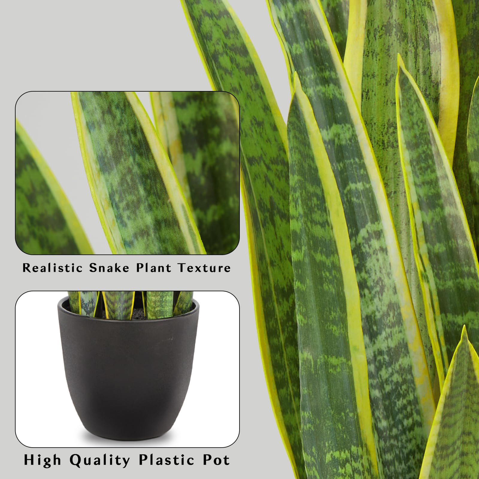 Oairse Sansevieria planta artificial grande, planta de serpiente artificial de 73 cm, planta de salón, plantas de interior para la decoración del hogar al aire libre, planta artificial para el jardín