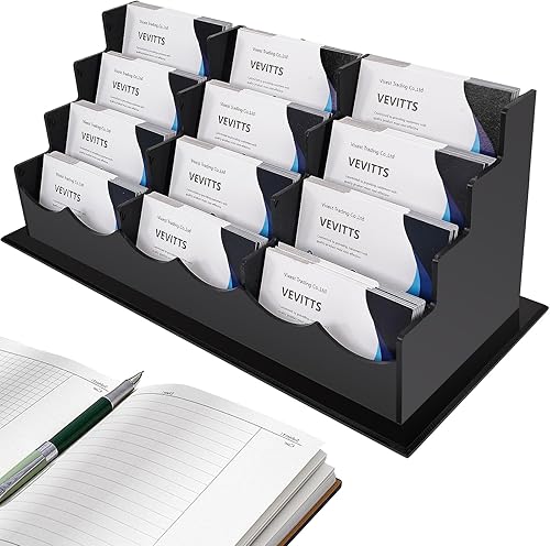 Soporte para tarjetas de visita, pantalla de acrílico para tarjetas de visita, soporte transparente para tarjetas de visita para exposición, hogar y