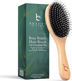 Boar Bristle Hair Brush - Smoothes & Detangles All Hair Types, Hairbrush for Women, Men & Kids, Brush for Thick Hair, Distributes Oils for Natural Shine & Stimulates Scalp
