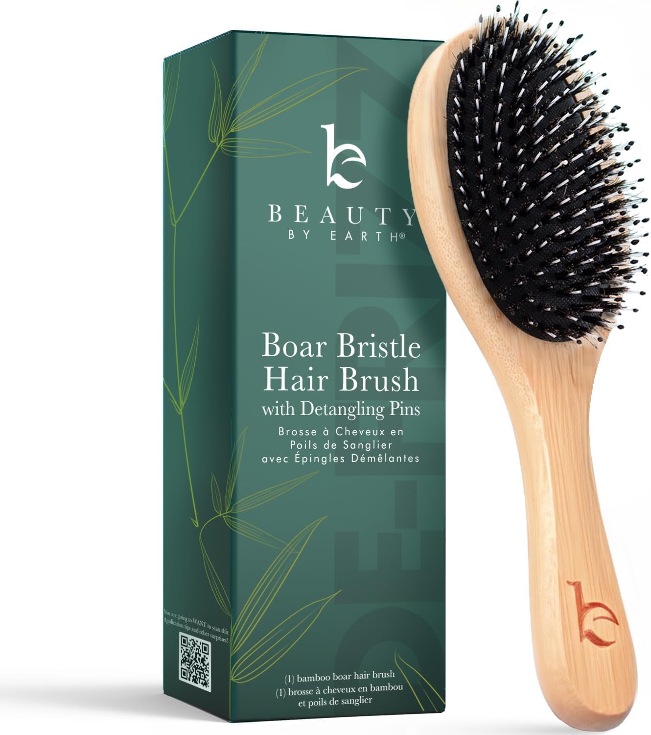 Beauty by Earth Boar Bristle Bamboo Hair Brush