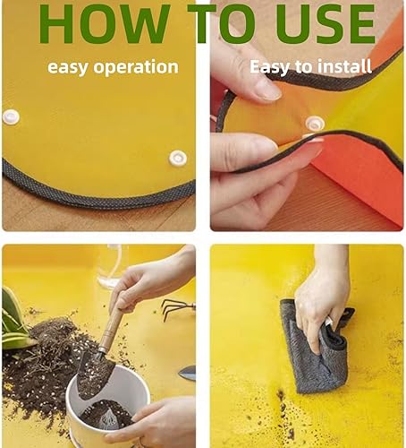 Miniatura 6 de YEEZUNPU Tapete de trasplante de plantas de interior y maceta, control de desorden de tierra, portátil, bandeja para macetas de suculentas, regalos