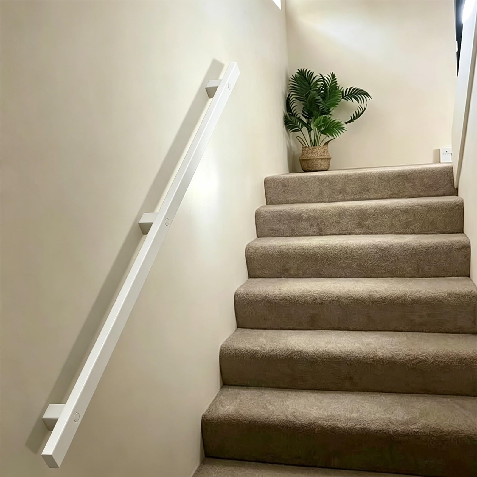 Drsyffsup One Color White Industrial Iron Hand Railing, 90Cm 1M 120Cm 1.5M 180Cm 2M 240Cm 3M 4.5M Staircase Banister Hand Rails, Wall Support Handle For Indoor Stairs & Outdoor Decks(18Ft/540Cm)