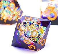 Vista 54 de Resin Cat Head DND Dice, Sharp Edge Dungeons and Dragons Polyhedron Game Dice Set for Role Playing Games RPG Explorer Magic, Holiday Birthday Gifts