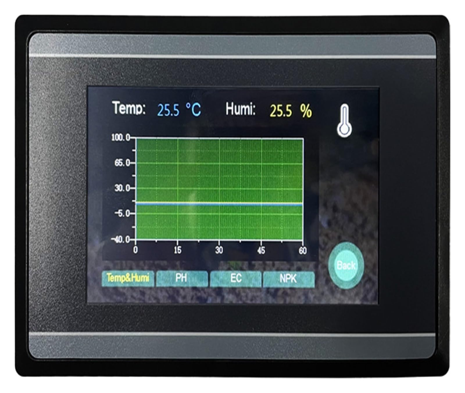 Misurazione E Registrazione Del'umidità Del Terreno, Della Temperatura, Conducibilità Elettrica, PH Sensore NPK Con Touch Screen HMI Preciso E Affidabile