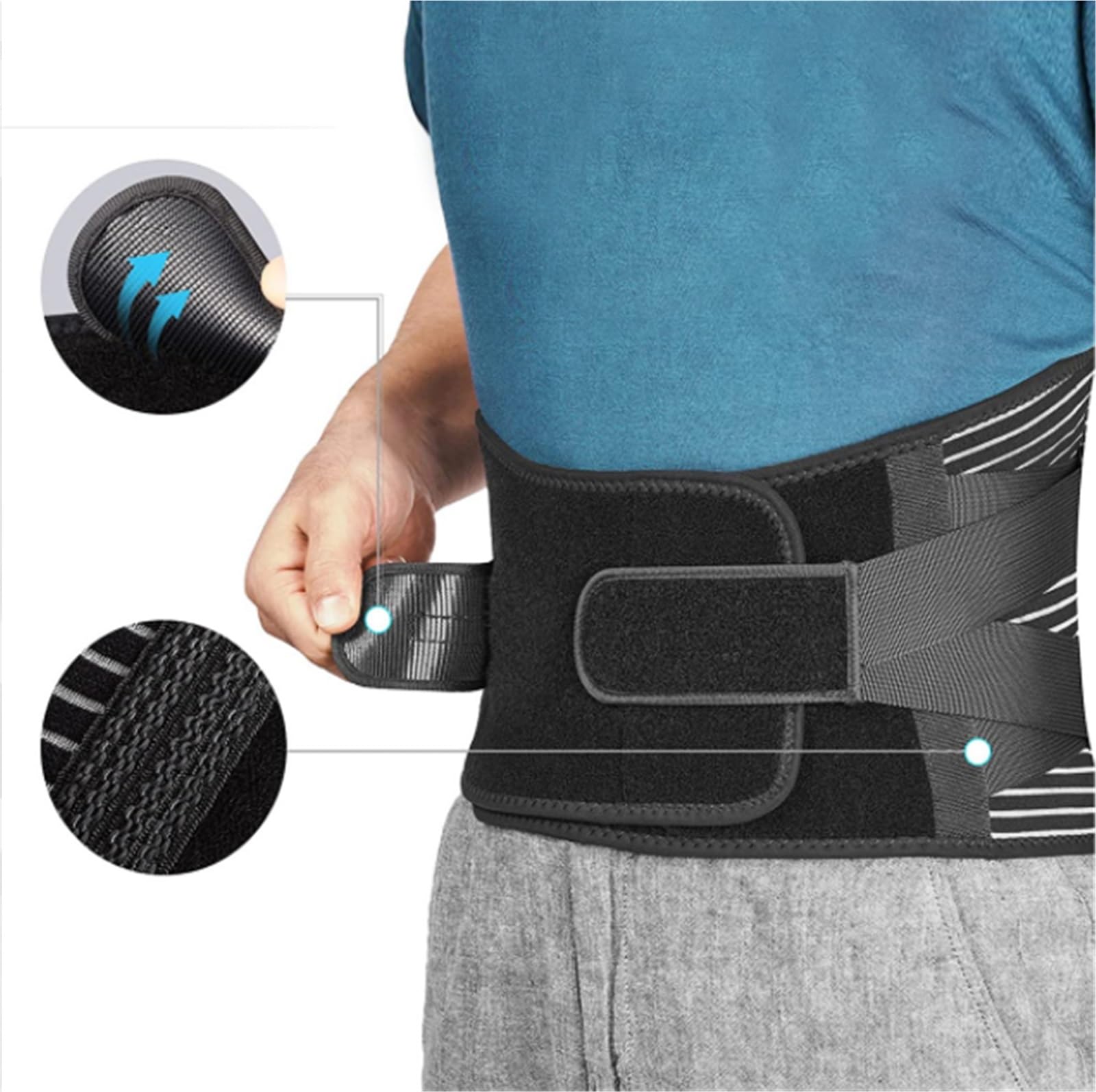 Faja Lumbar Soporte Lumbar Transpirable De Compresión Alta Elasticidad Soporte Cinturón(XXL)
