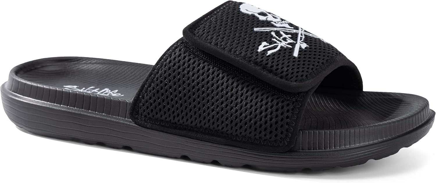 Salt Life Men’s The Reel Slide Sandal – Mesh Upper, Cushioned Footbed, Coastal Comfort Design