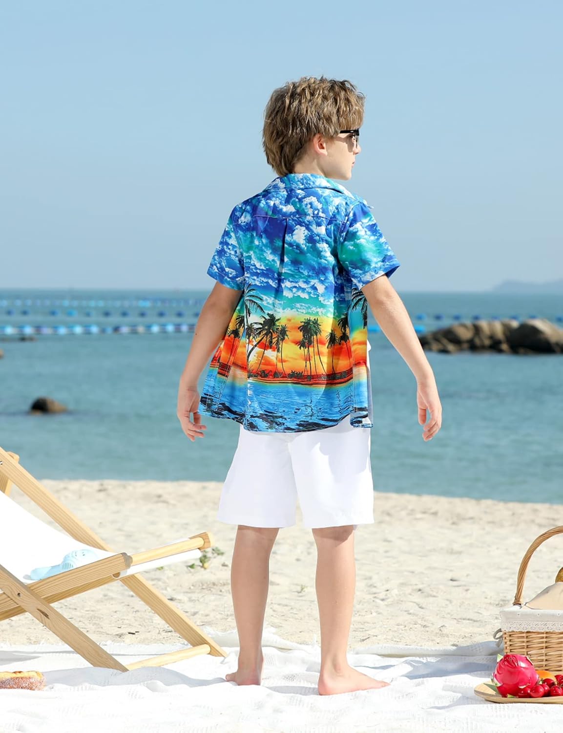 westwolf Little Big Boys Hawaiian Shirts Button Down Short Sleeve Tops Hawaiian Shirt for Kids 3-14T - Image 4