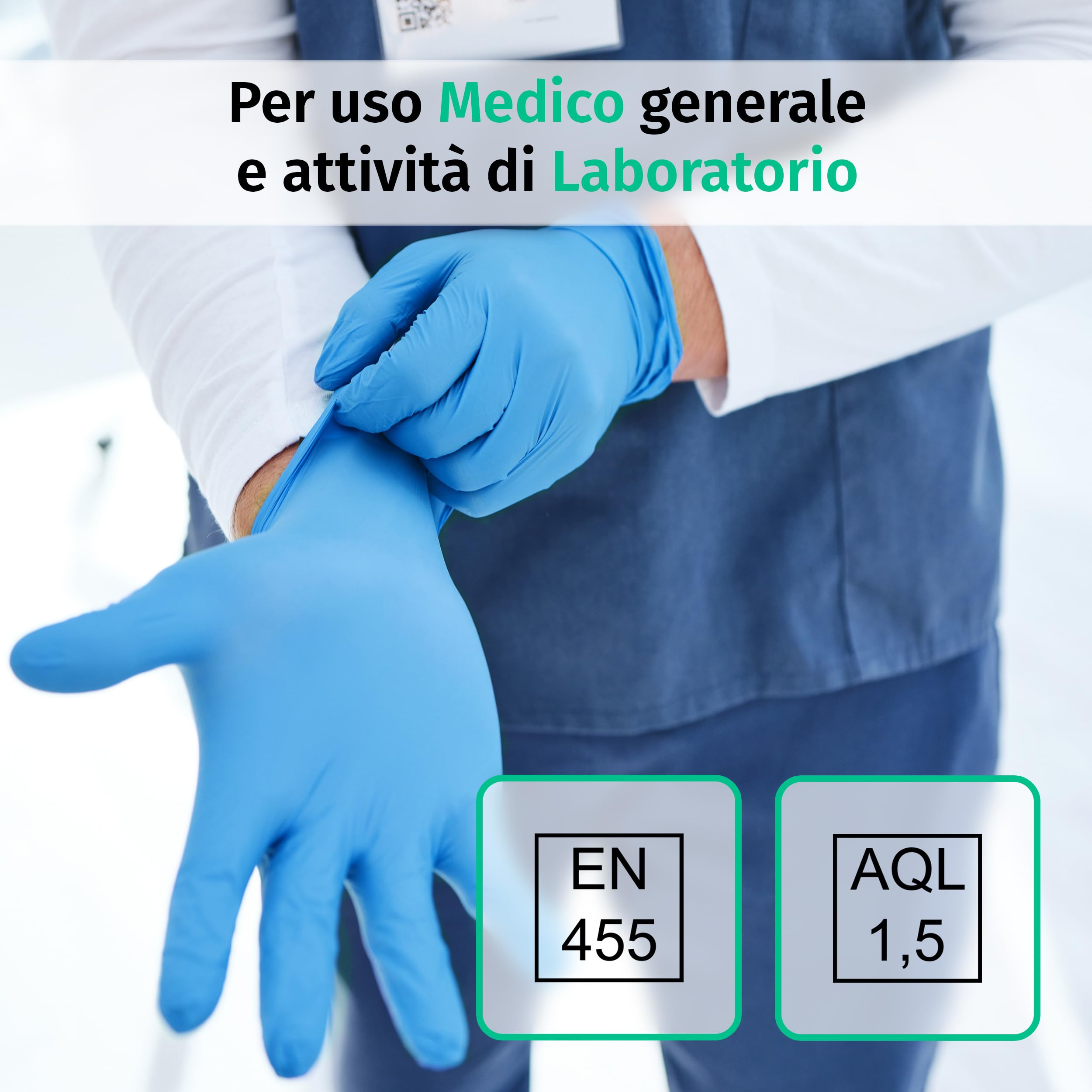 100 Guanti Monouso In Nitrile Azzurri Taglia S – Senza Polvere, Nichel Free E Per Alimenti