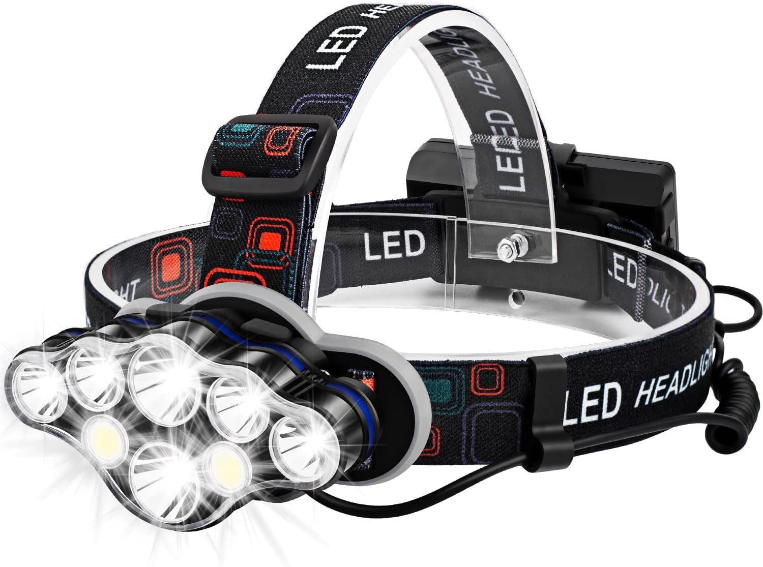 Drumstone (𝟏𝟓 𝐘𝐞𝐚𝐫𝐬 𝐰𝐚𝐫𝐫𝐚𝐧𝐭𝐲 Super Bright Rechargeable LED Headlamp | 8 Lighting Modes, Waterproof, Adjustable & Lightweight Headlight for Outdoor Camping, Hiking & Work