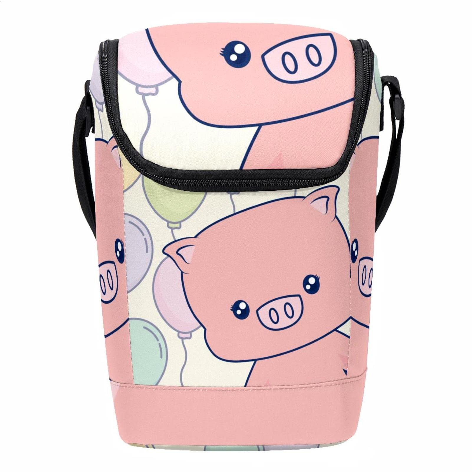 Bolsa de almuerzo grande de cerdo rosa para mantener la comida fresca en el colegio