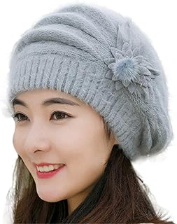 Womens Knit Beret Hat Lightweight Crochet Knitted Beanie Hat Winter Warm Elegant Ladies Slouchy French Berets - Buy now
