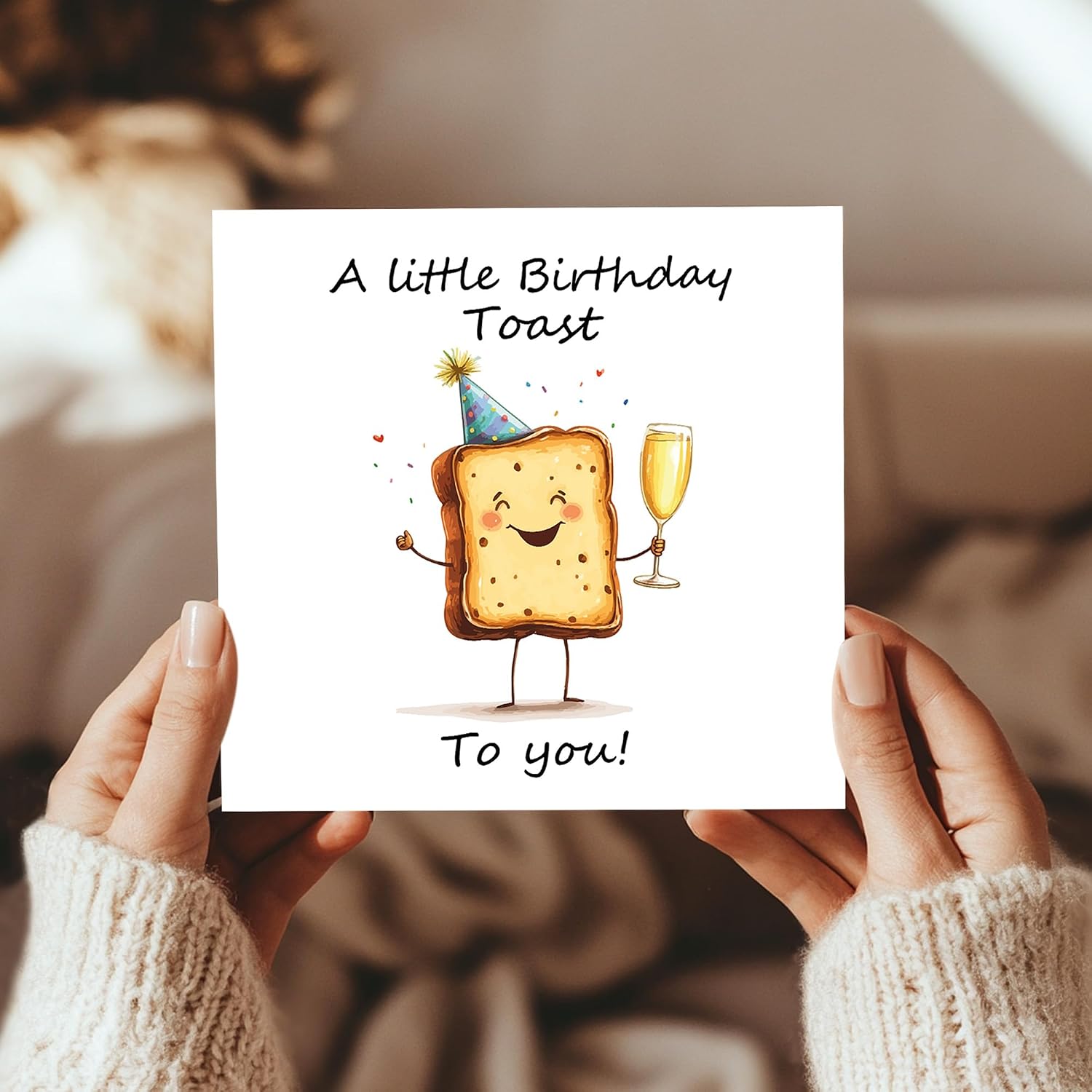 RED OCEAN Friend Birthday Card Funny Birthday Card For Him Her Little Birthday Toast Mum Dad Grandpa Nan Grandad Friend Brother Sister Birthday Card With Kraft Envelope